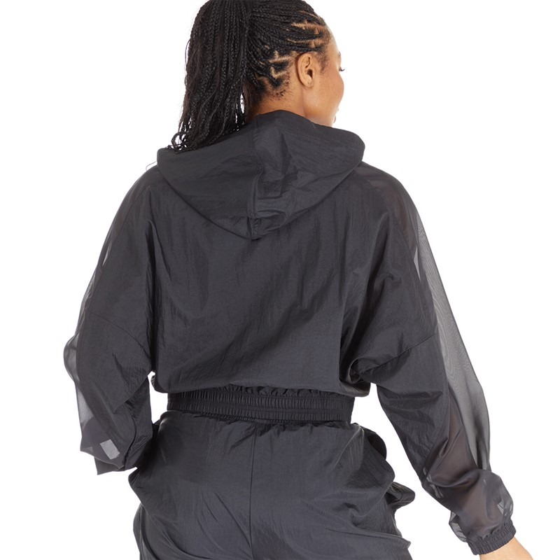 Reebok Womens Studio Opaque Woven 1/2 Zip Jacket Black