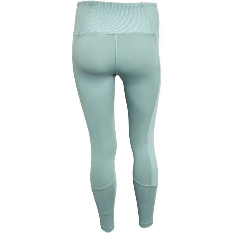 Reebok Womens Rib High Waisted Tight Leggings Seaside Grey