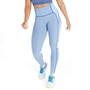 Reebok Womens Lux Speedwick High Waisted Colourblock Tight Leggings Blue Slate