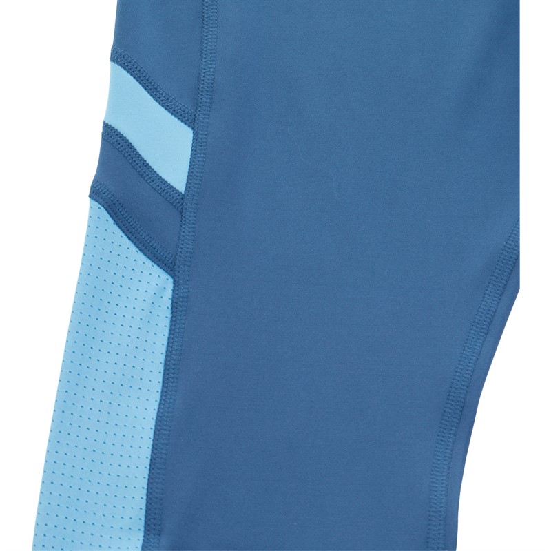 Reebok Womens Workout Ready Speedwick Mesh Tight Leggings (Plus Size) Batik Blue