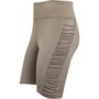 Reebok Womens Ruched High Waisted Tight Shorts Boulder Grey