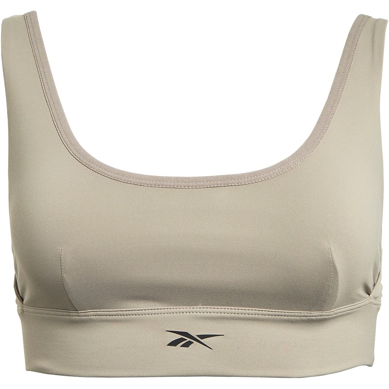 Reebok Womens Stripped Minimalist Sports Bra Boulder Grey