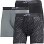 Reebok Mens Revan Performance Three Pack Medium Trunks Black/Print/Pure Grey