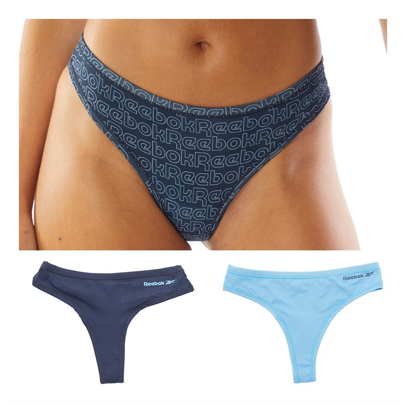 Reebok Womens Aggie Three Pack Thongs Vector Navy/Navy/Blue