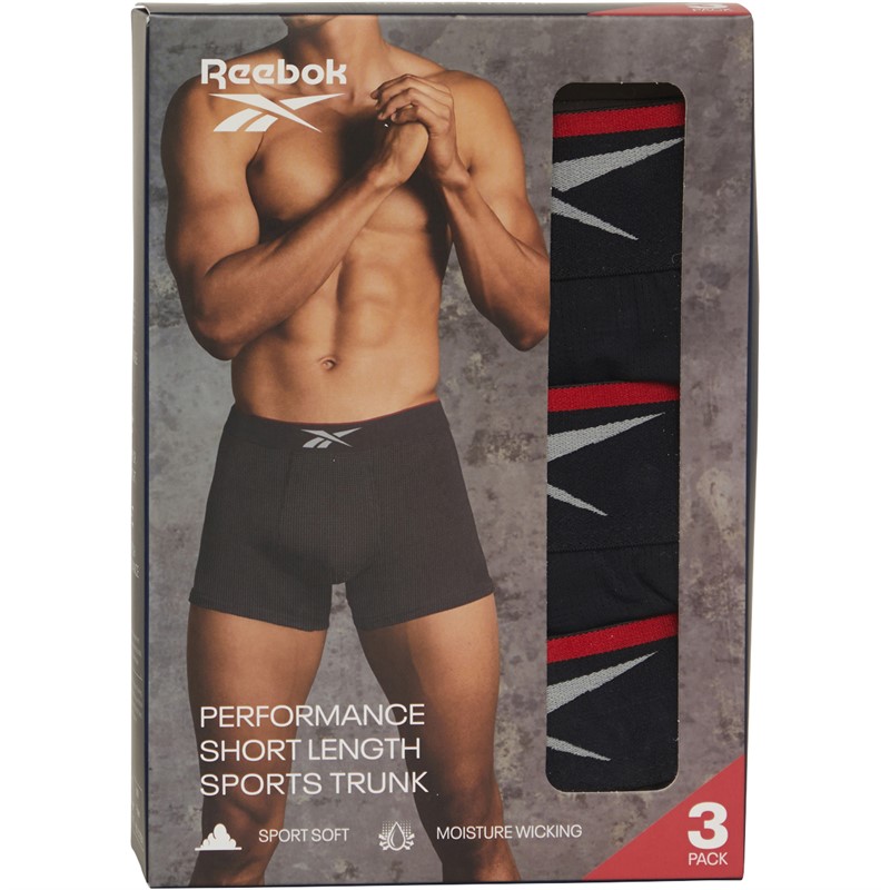 Reebok Męskie Glynn Performance Bokserki Czarny