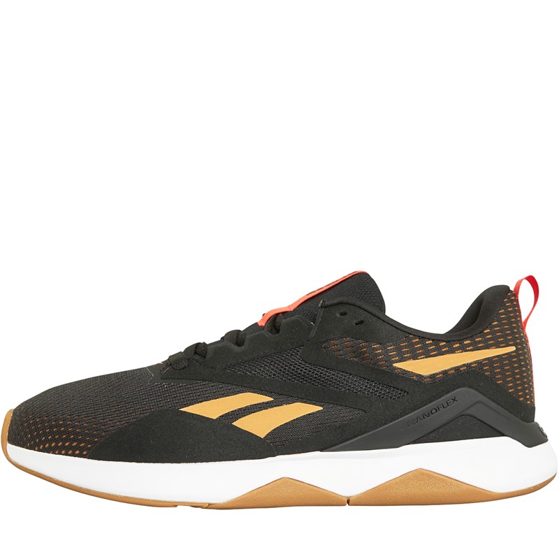 Reebok Mens Nanoflex TR 2 Training Shoes Core Black/Court Brown/Gum