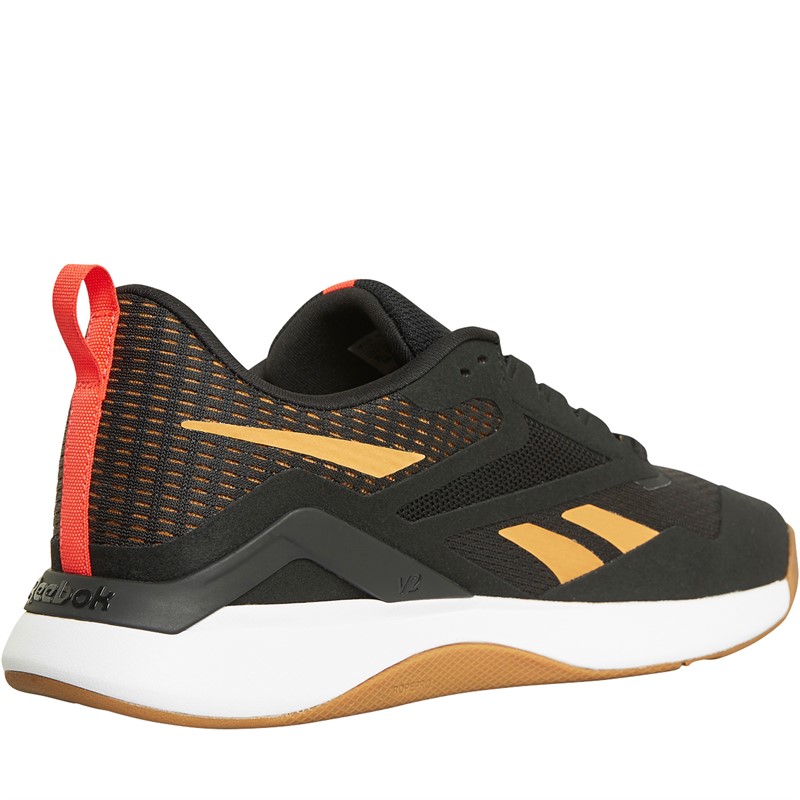 Reebok Mens Nanoflex TR 2 Training Shoes Core Black/Court Brown/Gum