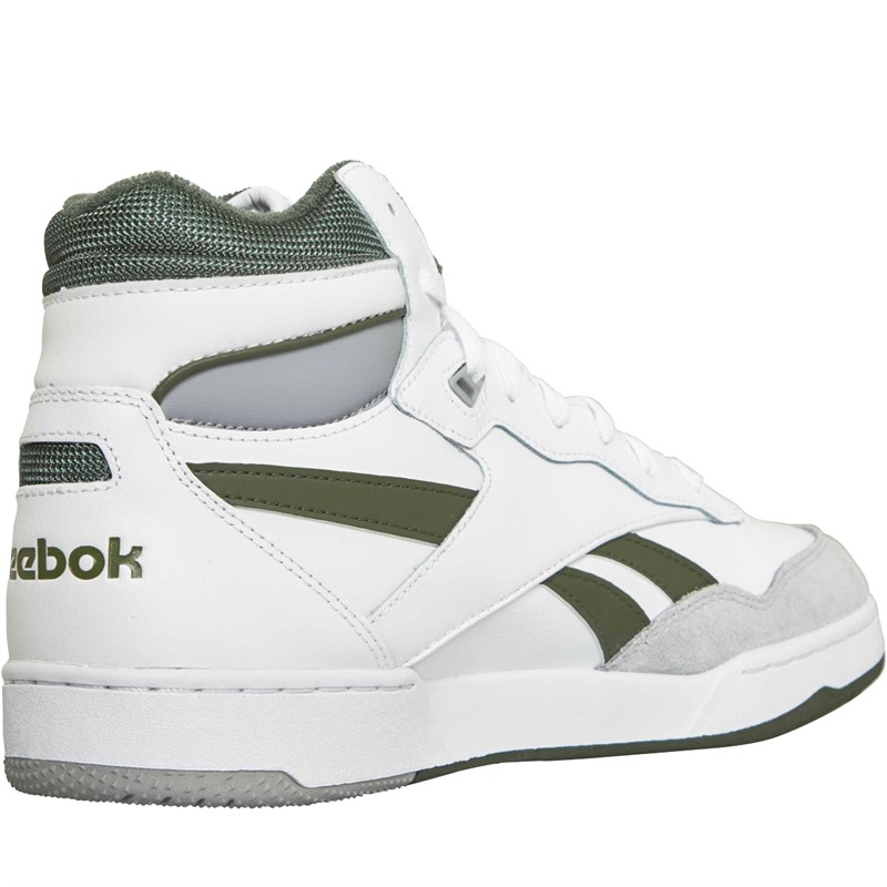 Reebok BB 4000 II Mid Trainers Footwear White/Cloud Grey/Varsity Green