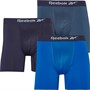 Reebok Herre Johns Performance 3-pak Medium Trunks Hoops Blå/Vector Marineblå/Elektrisk Kobolt