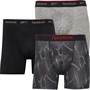 Reebok Herren Egon Performance Drei-Pack Medium Trunks Schwarz/Print/Graumeliert