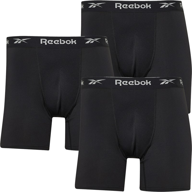 Reebok Mens Ainslie Performance Three Pack Medium Trunks Black