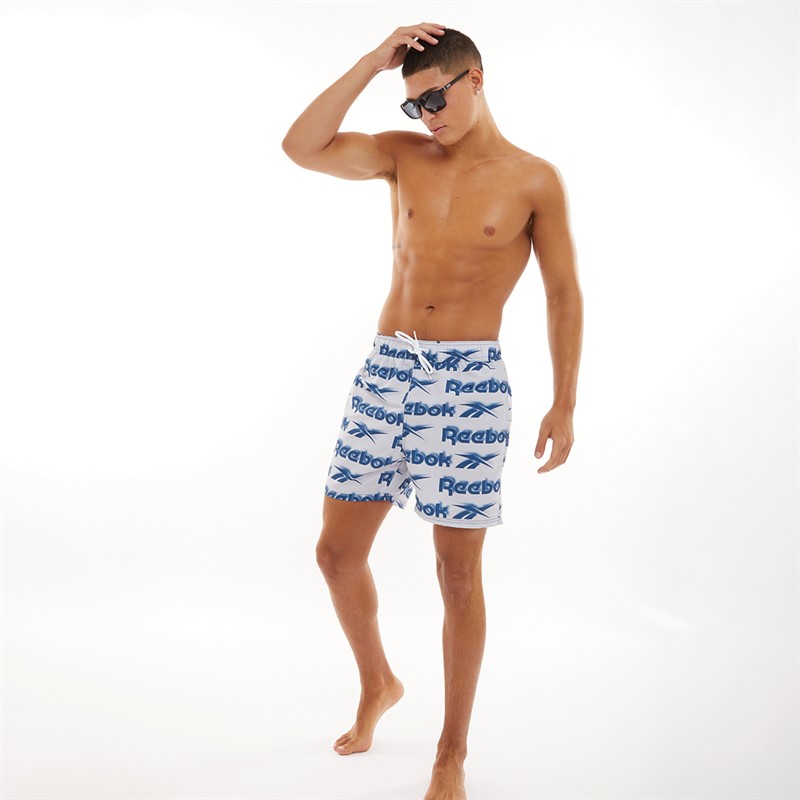 Reebok Heren Parkin Zwemshorts Grijs/Batik Blauw