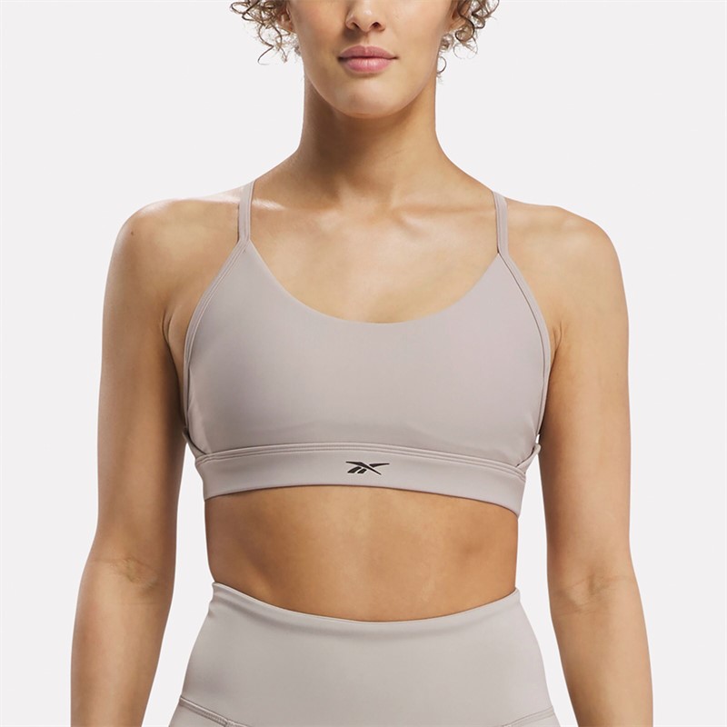 Reebok Womens Lux Strappy Sports Bra Ash