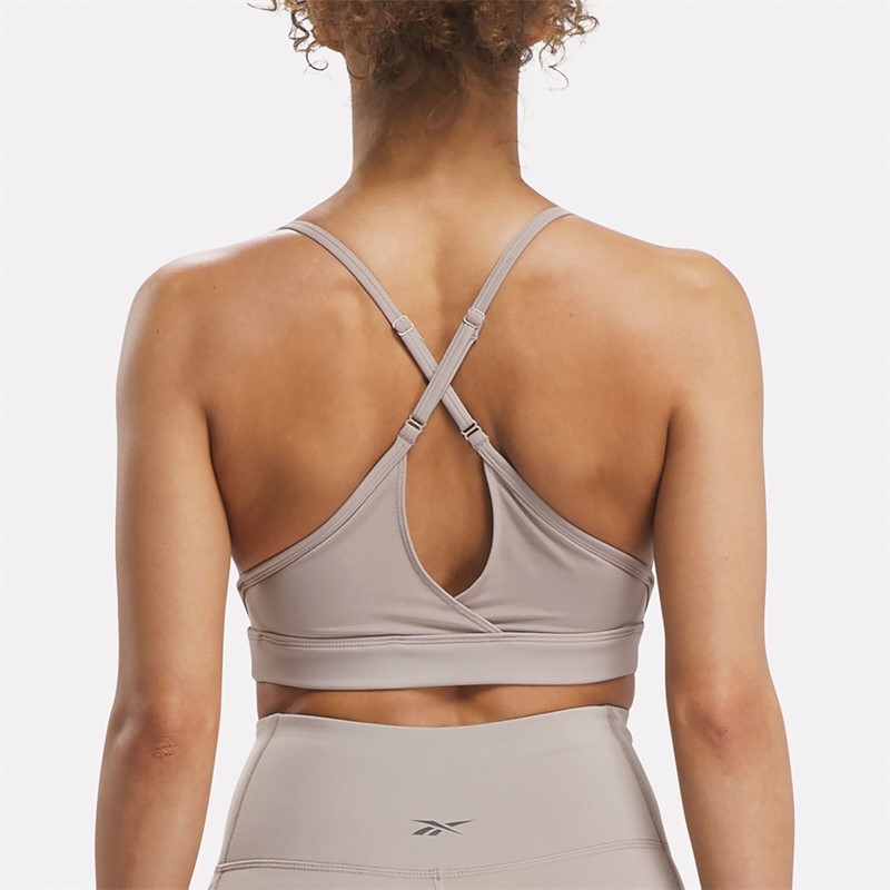 Reebok Womens Lux Strappy Sports Bra Ash