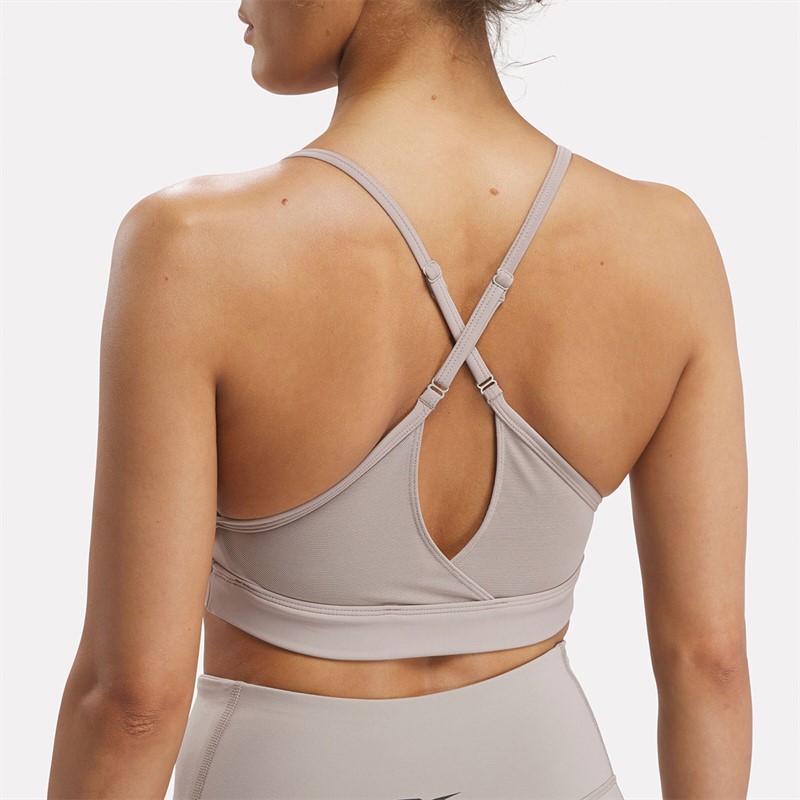 Reebok Womens Lux Strappy Sports Bra Ash