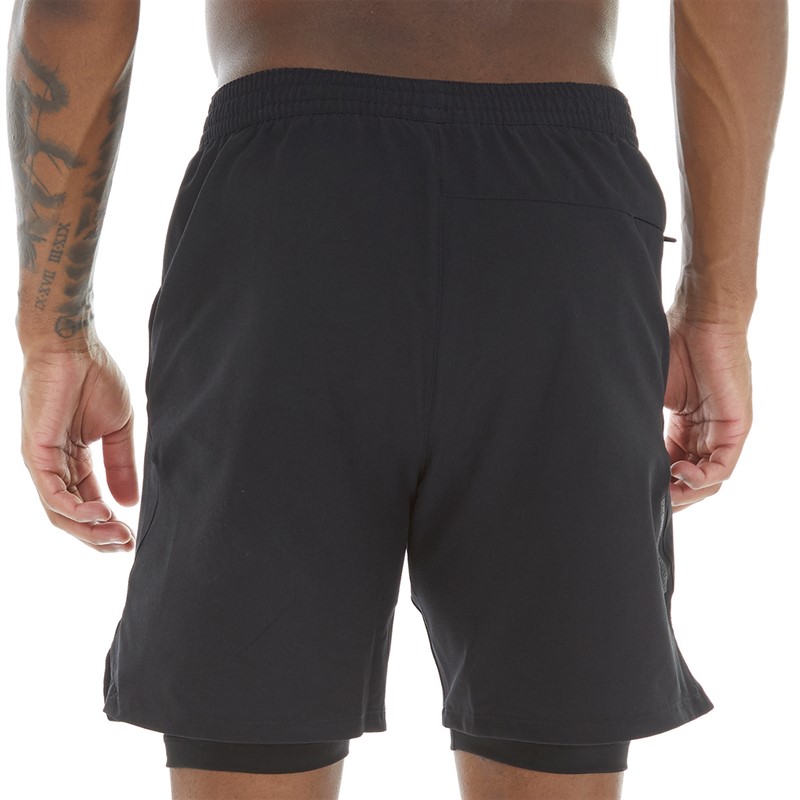 Reebok Mens Strength Shorts 4.0 2 In 1 Training Shorts Black