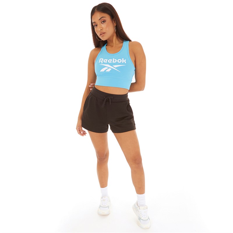 Reebok Womens Reebok Identity Big Logo Cotton Bralette Bold Cyan