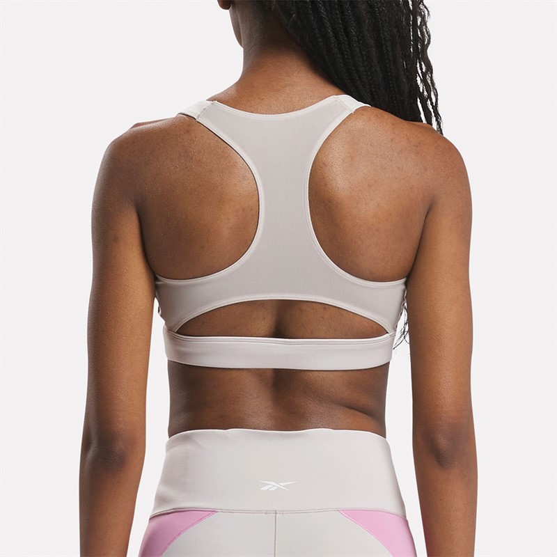 Reebok Womens Lux Colorblock Racer Sports Bra Moonstone