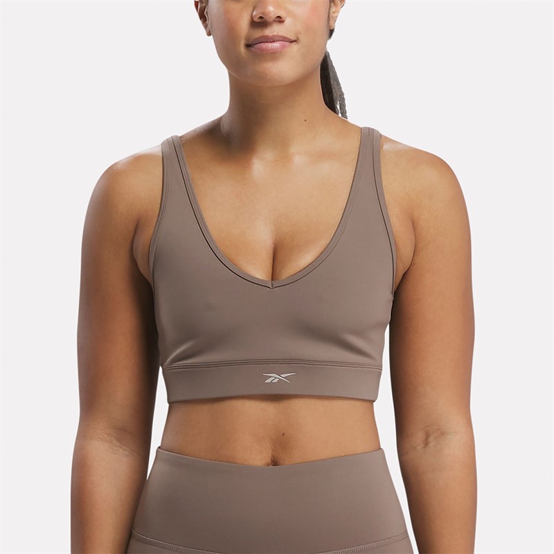 Reebok Womens Active Collection Dreamblend Sports Bra Utility Brown