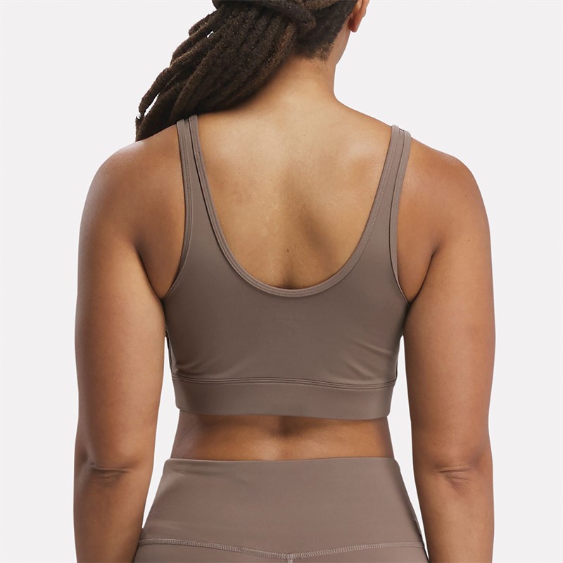 Reebok Womens Active Collection Dreamblend Sports Bra Utility Brown