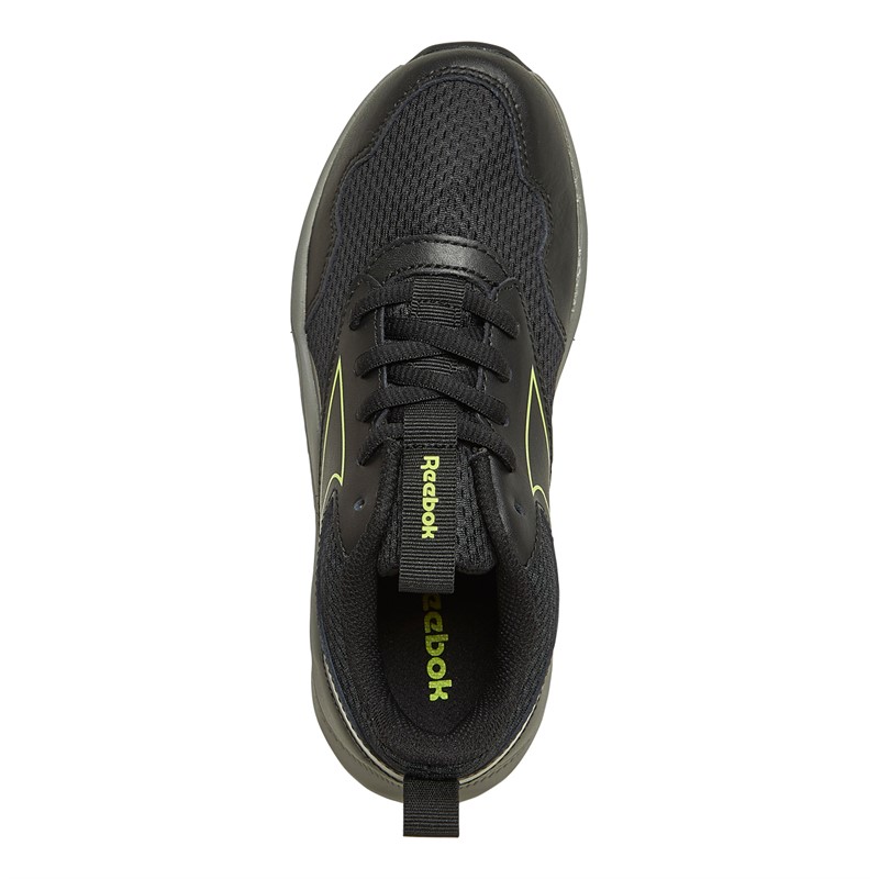 Reebok Junior Boys Reebok XT Sprinter 2 Neutral Running Shoes Night Black/Pewter/Acid Yellow