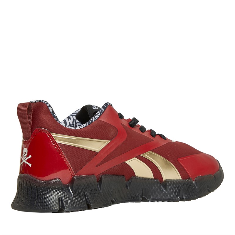 Reebok Boys Hot Wheels Zig N' Glow Neutral Running Shoes Red/Maroon/Gold