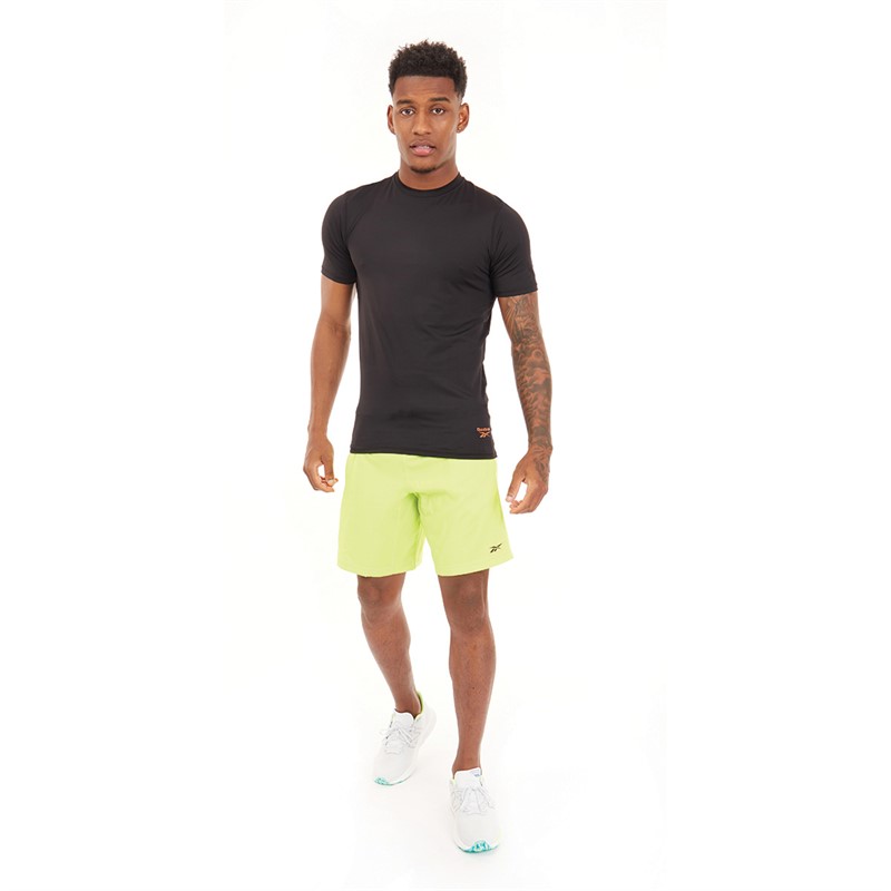 Reebok Mens Workout Ready Woven Shorts Laser Lime/Black