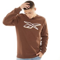 Reebok Mens Vector Pack Reebok Identity Logo Crew Sweatshirt Mahogany