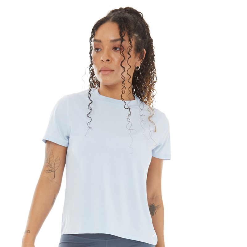 Reebok Womens Chill+ Athletic T-Shirt Pale Blue