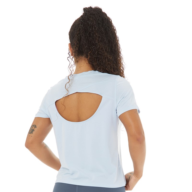 Reebok Womens Chill+ Athletic T-Shirt Pale Blue