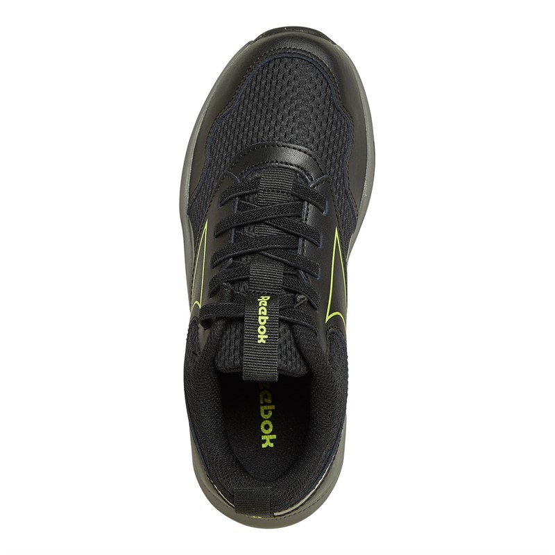 Reebok Boys Reebok XT Sprinter 2 ALT Elasticated Laces Neutral Running Shoes Night Black/Pewter/Acid Yellow