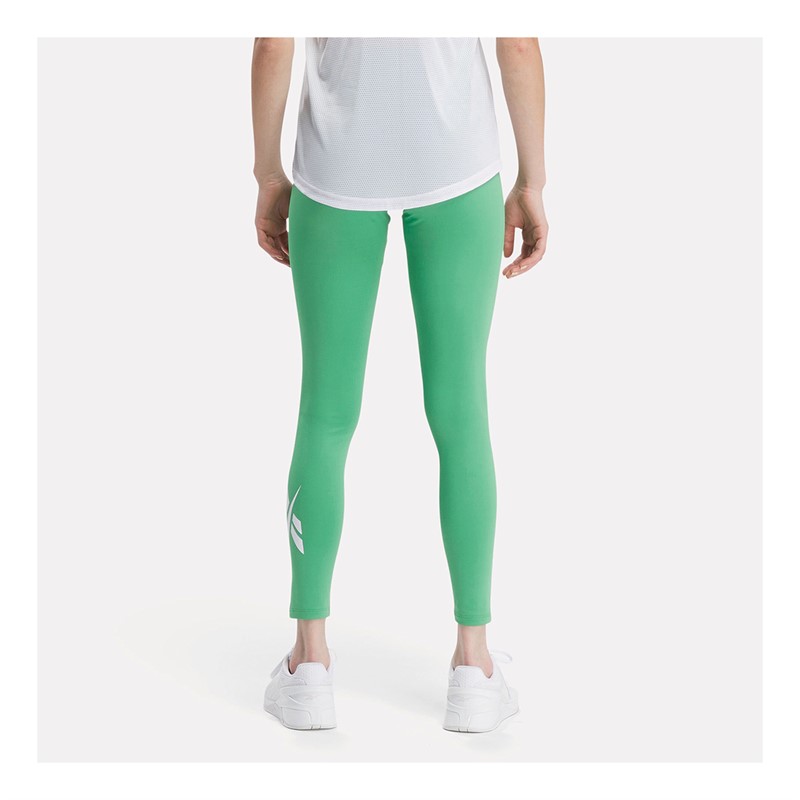 Reebok Womens Identity Training Big Logo Tight Leggings Sport Green