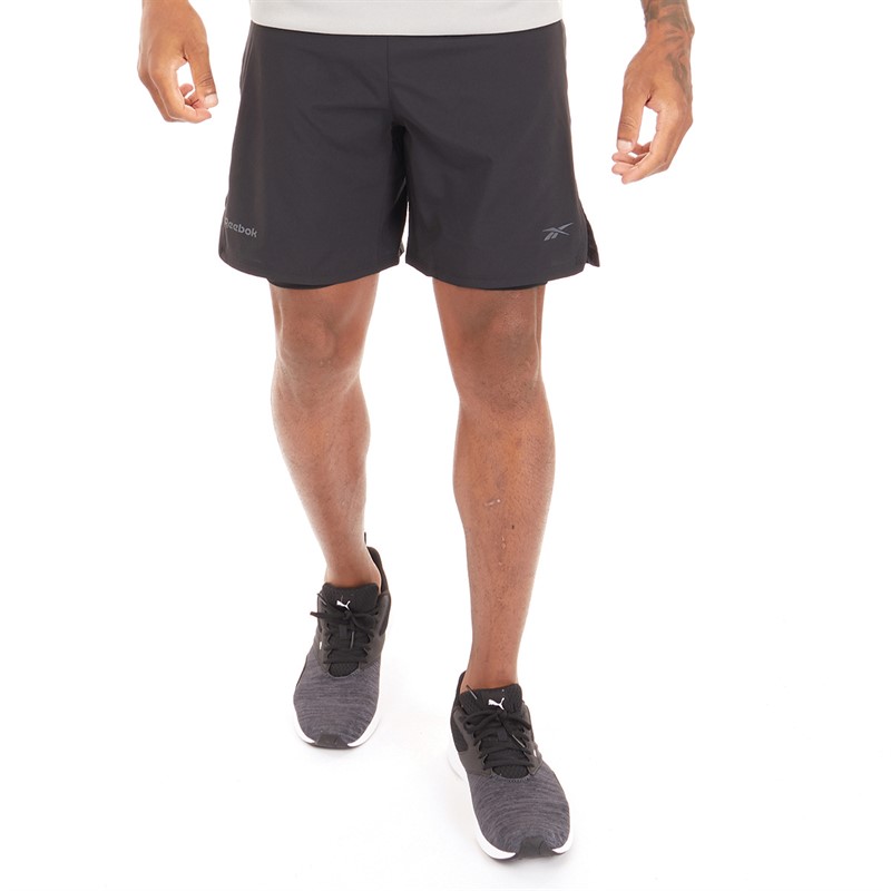 Reebok Mens Speed Short 4.0 2-In-1 Training Shorts Black