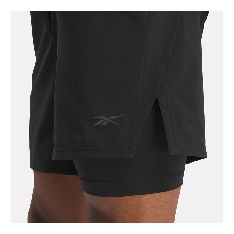 Reebok Mens Speed Short 4.0 2-In-1 Training Shorts Black