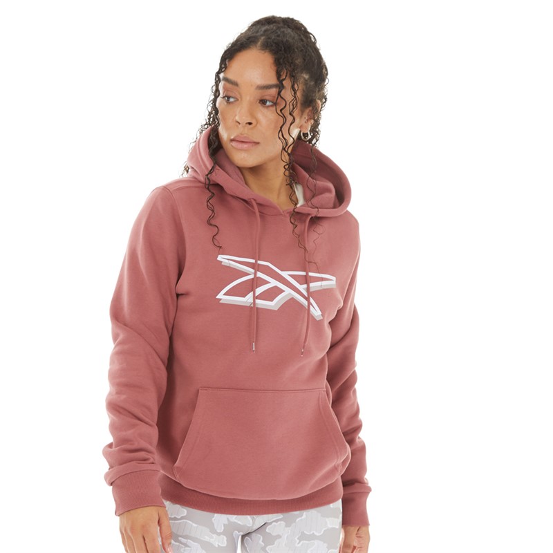 Reebok Womens Vector Graphic OTH Hoodie Sedona Rose