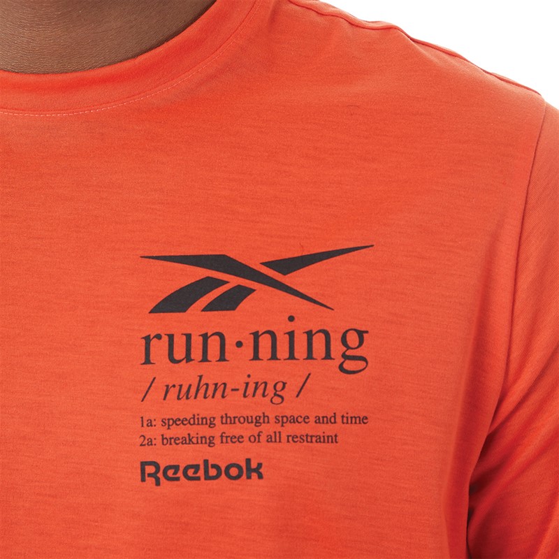 Reebok Mens Run Graphic T-Shirt Dynamic Red