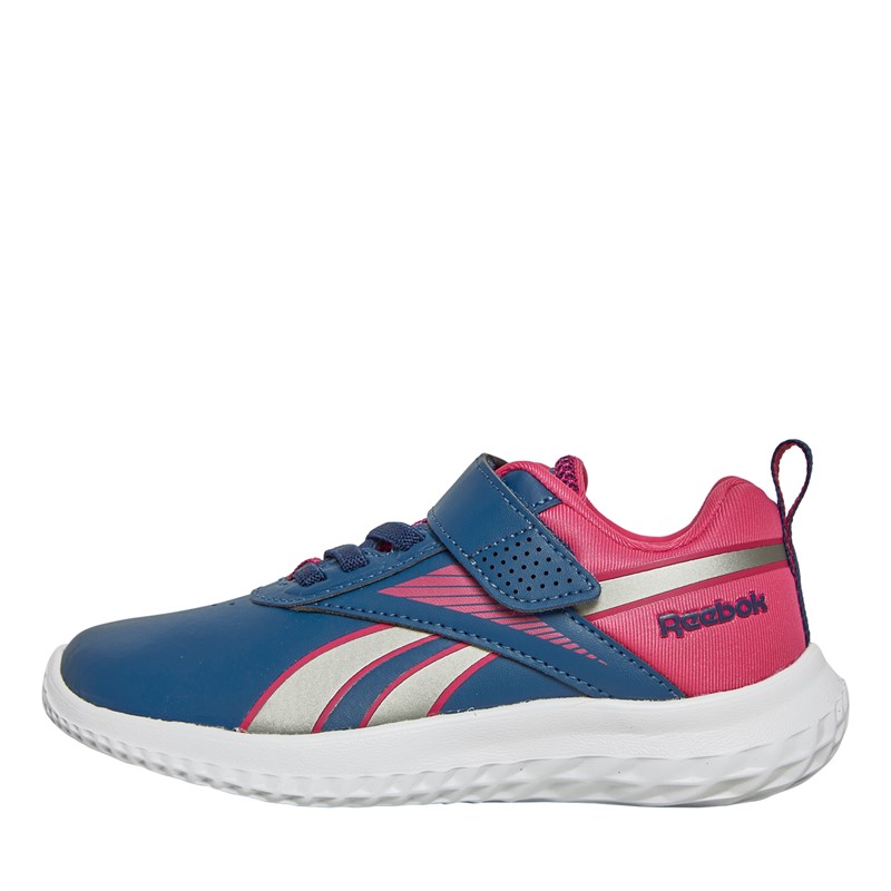 Reebok Girls Reebok Rush Runner 5 ALT Strap Neutral Running Shoes Unifrom Blue/Pewter/Semi Proud Pink