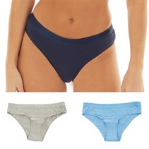 Reebok Womens Robyn Three Pack Briefs Essential Blue/Grey Marl/Vector Navy