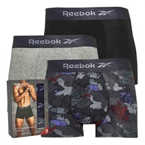 Reebok Mens Andres Three Pack Boxers Black/Camo Print/Grey Marl