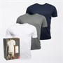 Reebok Mens Santo Three Pack T-Shirts Navy/Grey Marl/White