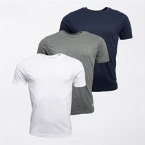 Reebok Mens Santo Three Pack T-Shirts Navy/Grey Marl/White
