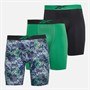 Reebok Herren Decker 3er-Pack Lange Performance Slips Grün/Grün Print/Schwarz