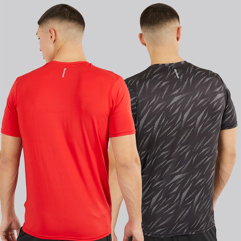 Reebok Diallo Performance dwupak T-shirtów dla niego kolor czerwono-czarny