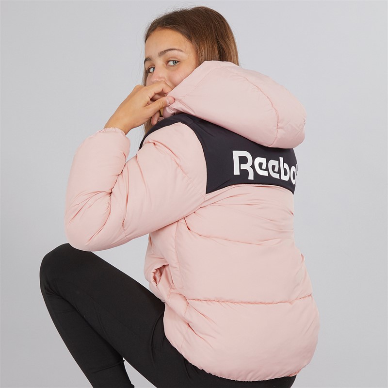 Reebok Junior Girls Padded Hooded Jacket Pink