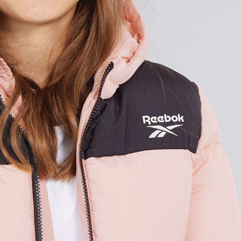 Reebok Junior Girls Padded Hooded Jacket Pink