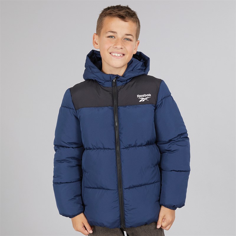 Reebok Junior Boys Padded Hooded Jacket Navy - Size 8/9Y