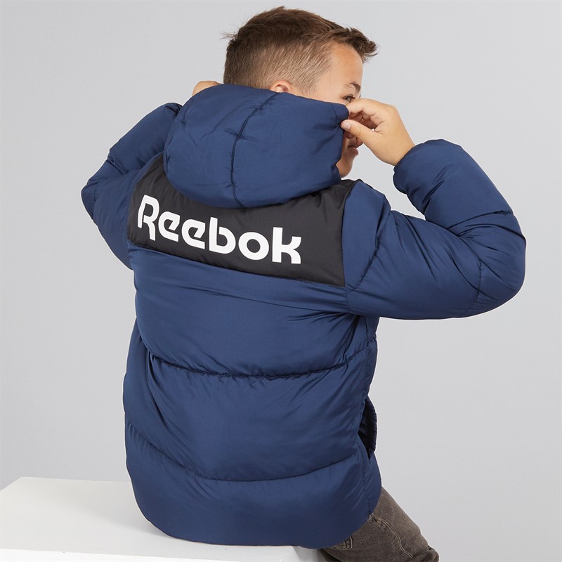 Reebok Junior Boys Padded Hooded Jacket Navy