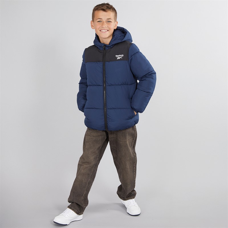 Reebok Junior Boys Padded Hooded Jacket Navy