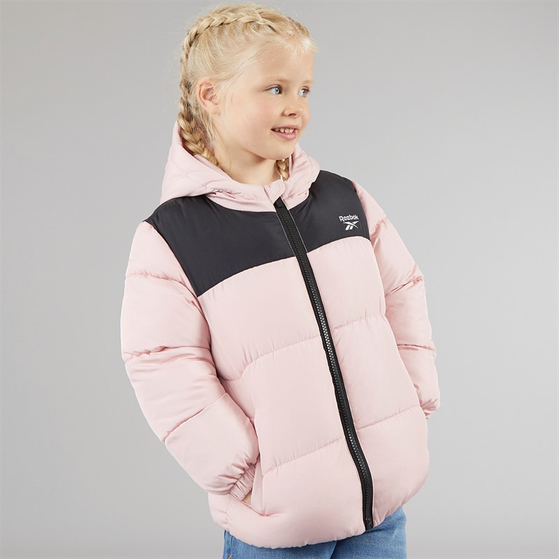 Reebok Girls Padded Hooded Jacket Pink