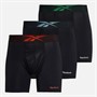 Reebok Mens Usher Performance Three Pack Medium Trunks Black